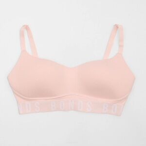 Bonds Icons Super Logo Wirefree - Women's Soft Pink Sports Bra